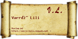Varró Lili névjegykártya