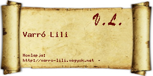 Varró Lili névjegykártya